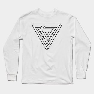 Impossible Shapes – Optical Illusion - Geometric Traingle Long Sleeve T-Shirt